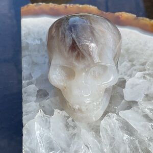 Hand Carved Quartz Crystal Skull ,